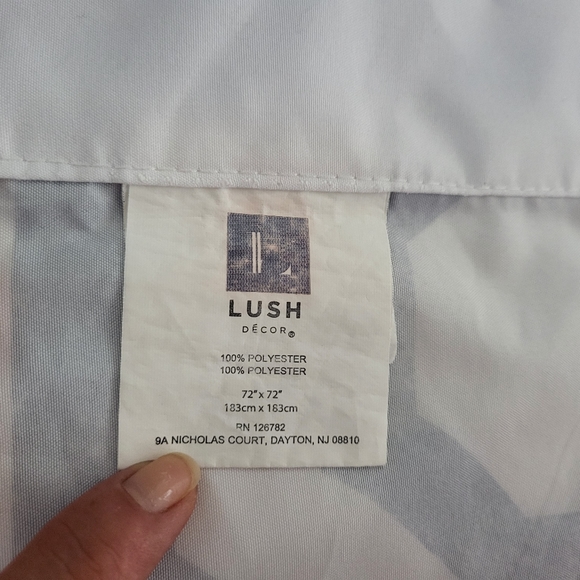 Octagon Blocks Shower Curtain White / Gray 72" × 72" - Picture 11 of 12